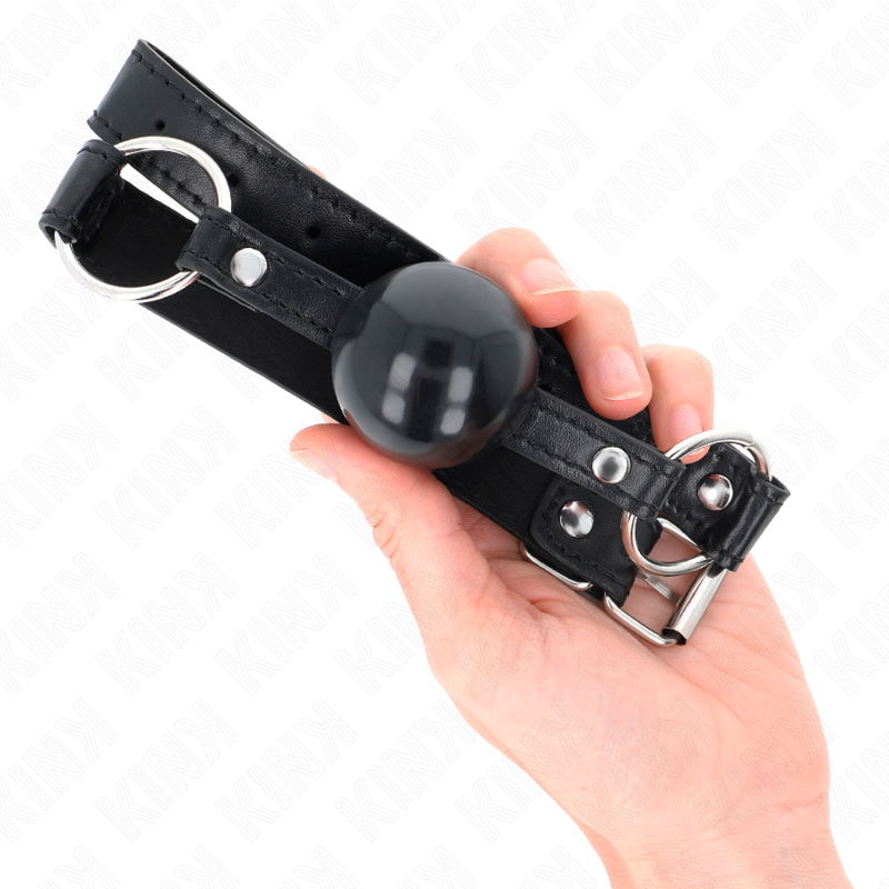 Mordaza de Bola TPE 4 cm KINK con Candado Negro - Correa 60x2 cm