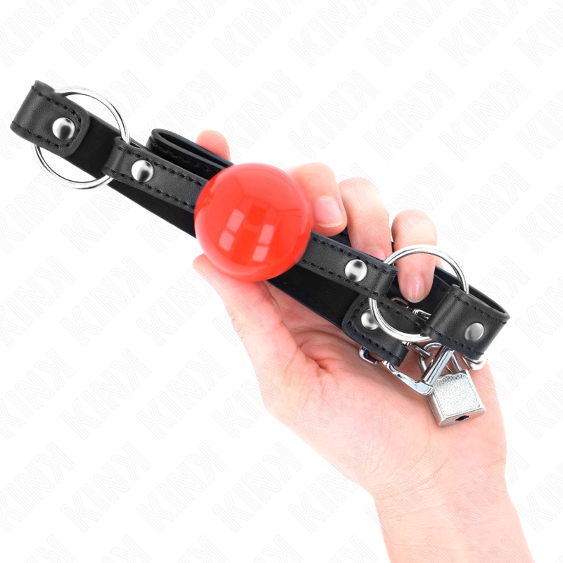 Kink Ball Gag 4 cm Transpirable con Correa Ajustable - Silicona Roja
