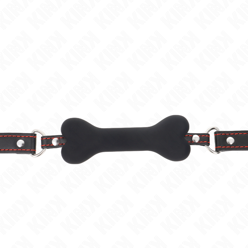 Kink Black Bone Gag 12 cm - Mordaza Ajustable para Bondage