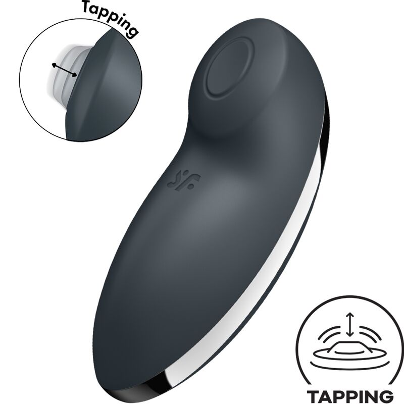 Satisfyer Tap & Climax 2 - Vibrador y Estimulador Clitoriano Gris