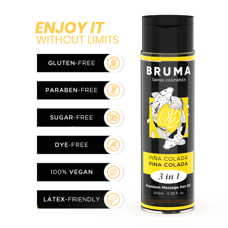 Bruma Premium Massage Hot Oil Piña Colada 3 en 1 - 100 ml