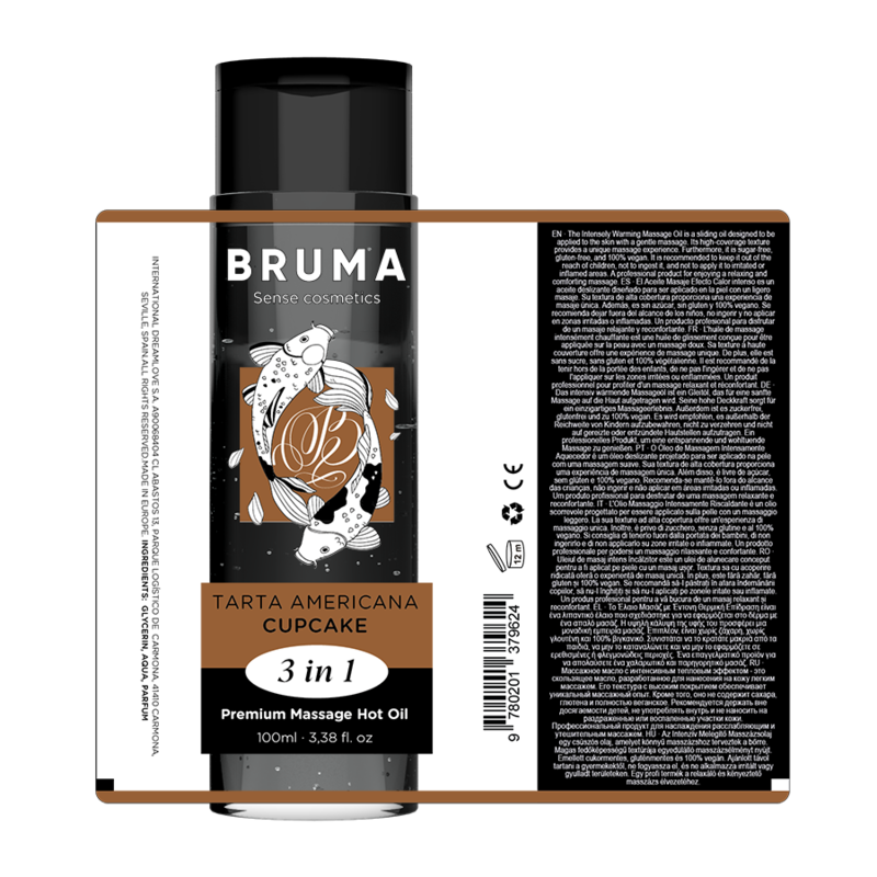 Bruma Premium Massage Hot Oil Cupcake 3 en 1 - 100 ml