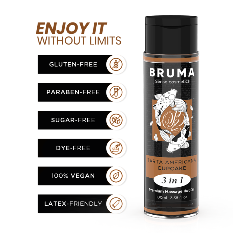 Bruma Premium Massage Hot Oil Cupcake 3 en 1 - 100 ml