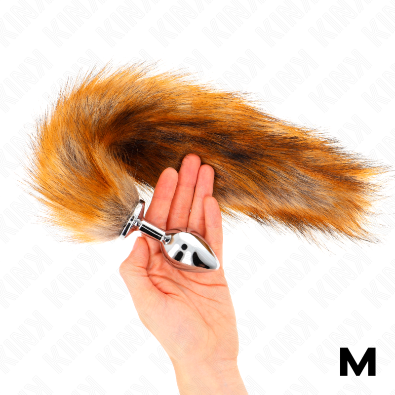 Plug Anal Tamaño M con Cola Sintética 40 cm Marrón - KINK