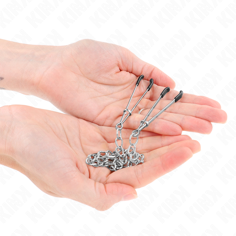 Pinzas para Pezones Kink con Cadena de 30 cm - Estimulación Ajustable
