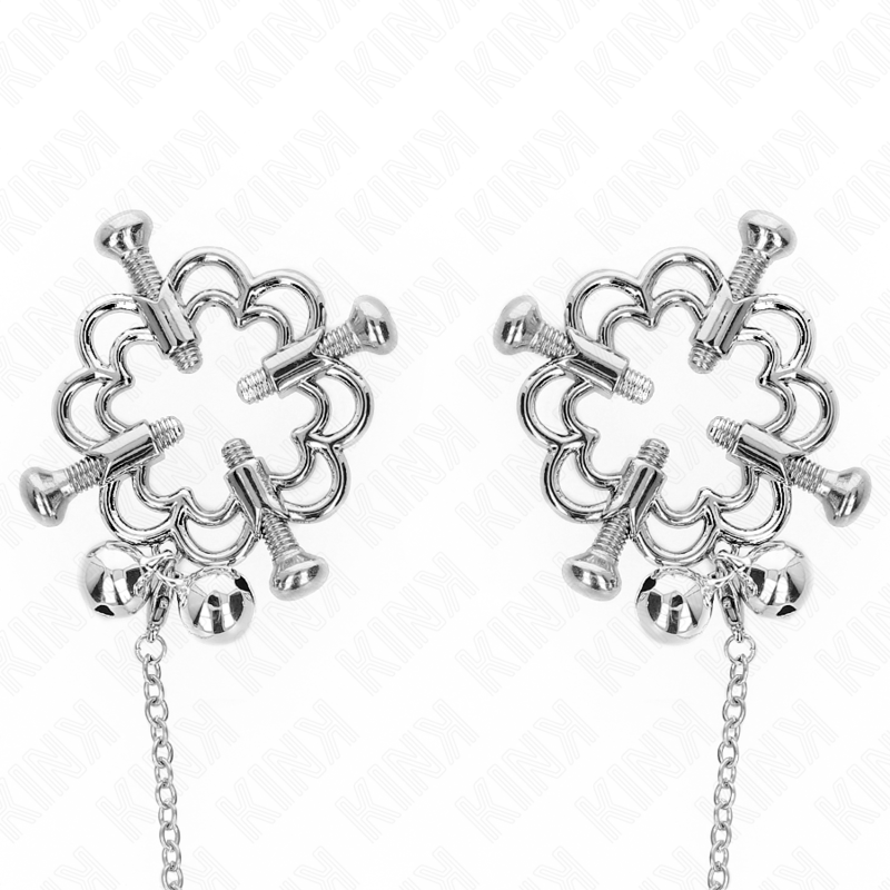 Pinzas para Pezones Metal Flower con Cadena - Kink Nipple Grip
