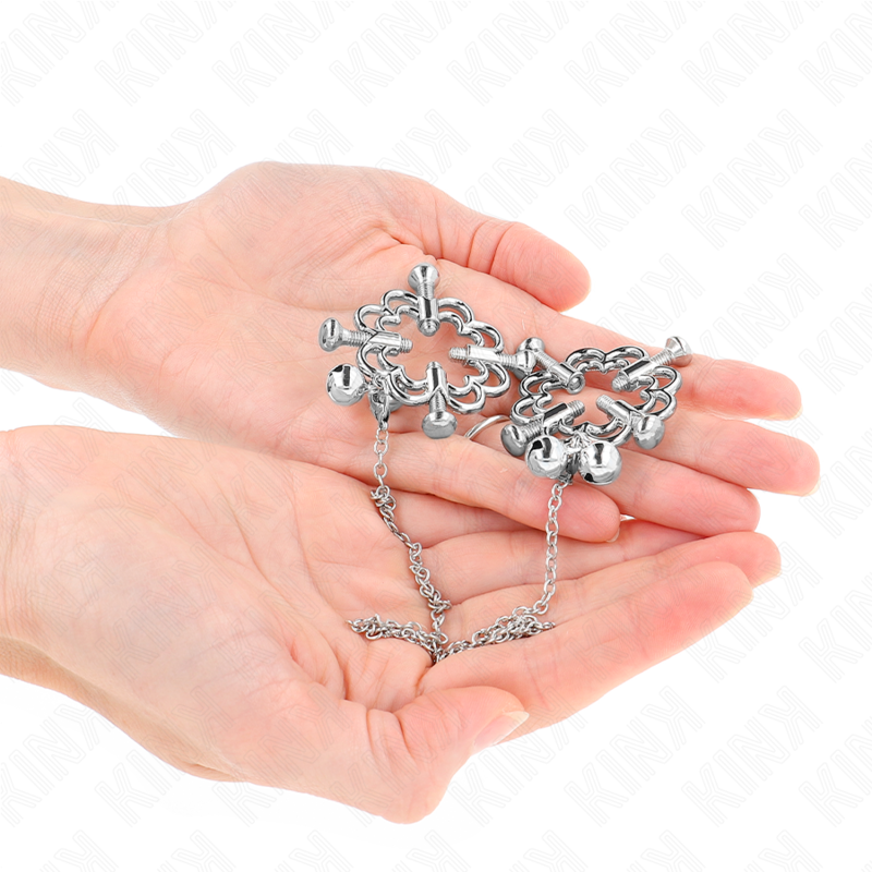 Pinzas para Pezones Metal Flower con Cadena - Kink Nipple Grip