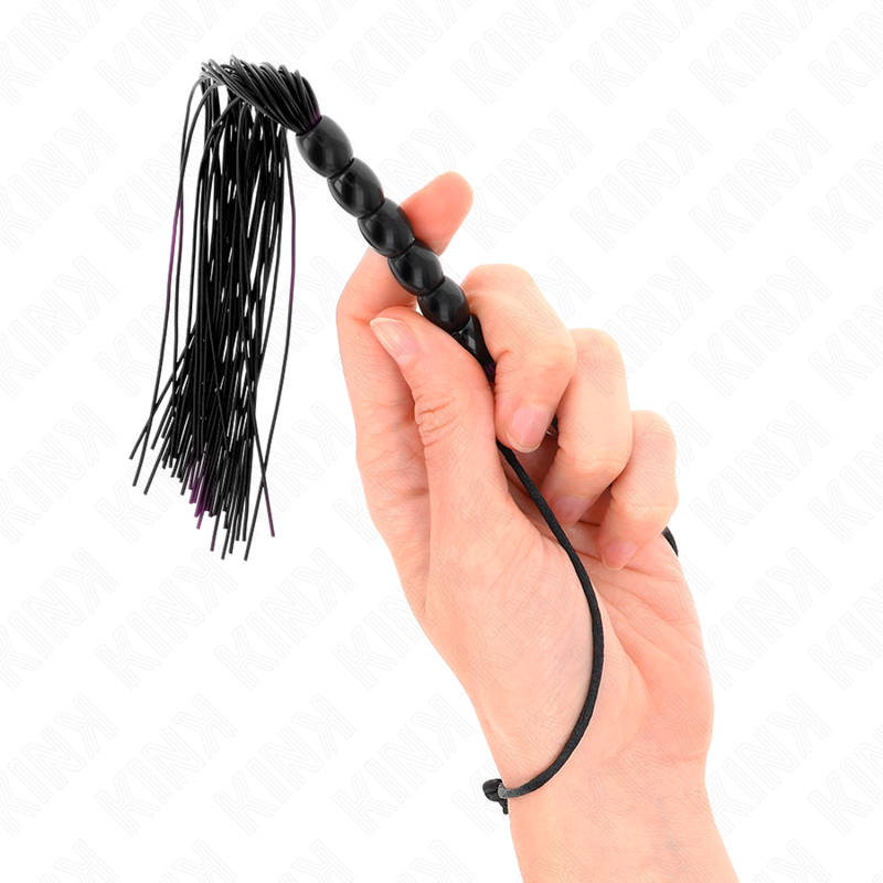 KINK Mini Látigo Silicona 6 Bolas Negro 26 cm - Accesorio SM Ergonómico