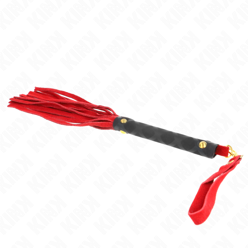 Kink Red Suede Mini Whip 30 cm - Fusta de Ante Rojo