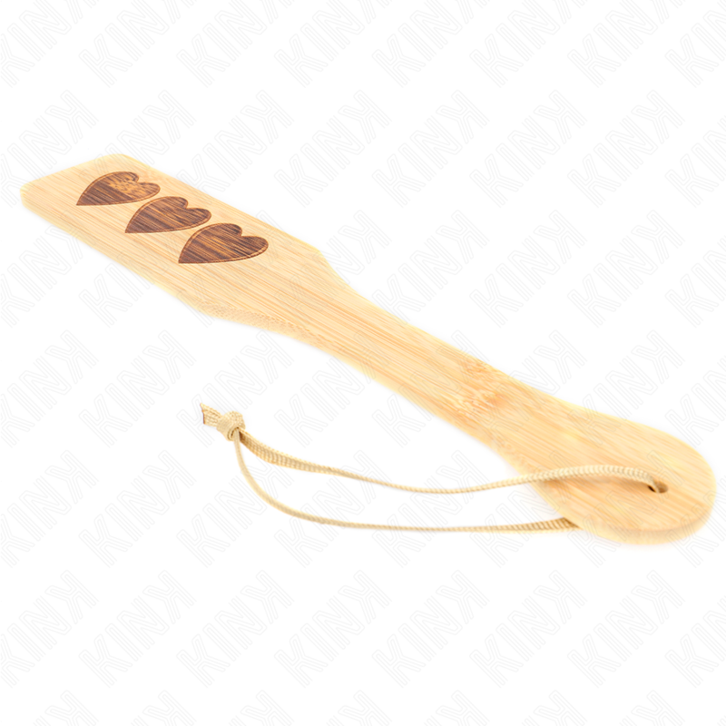 Pala de Bambú KINK Diseño Corazón 32x5,5 cm - Accesorio Íntimo Natural