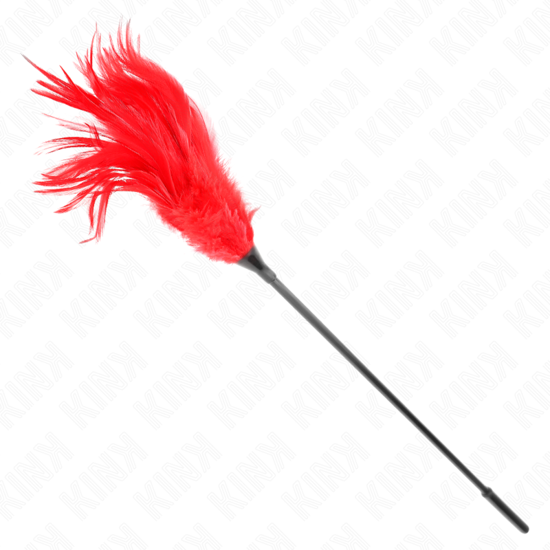 KINK Multiple Red Tickle Feathers 45 cm - Pluma Estimuladora con Cuerda de Nylon