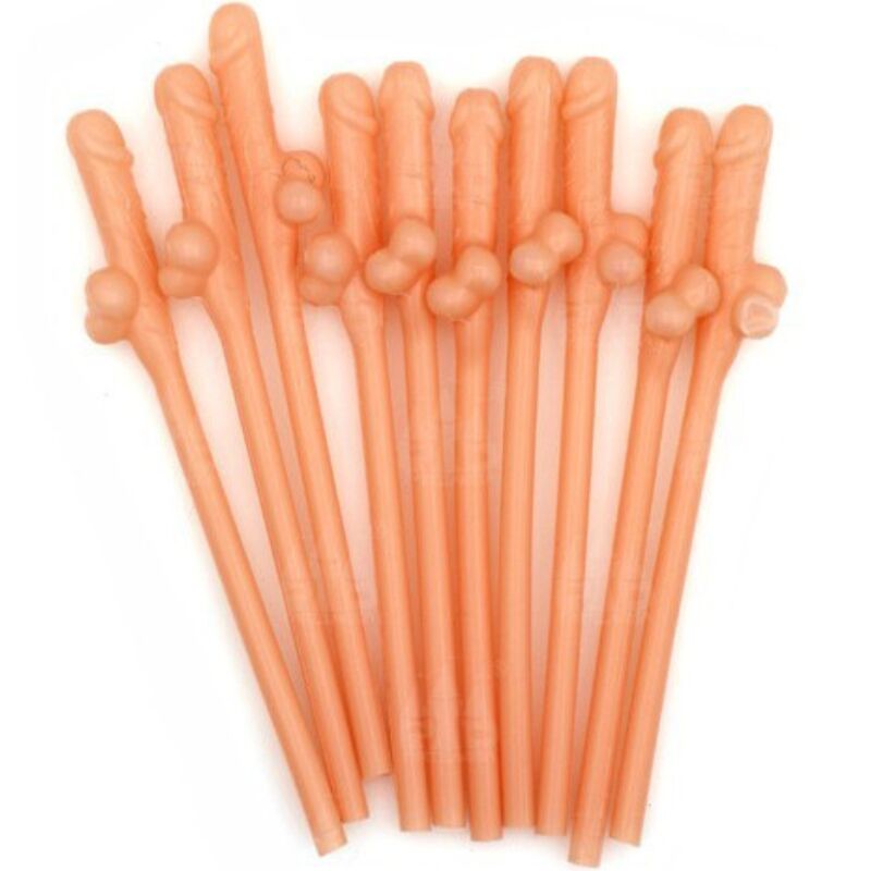 Pajitas Forma de Pene Diablo Picante - Pack 10 Unidades