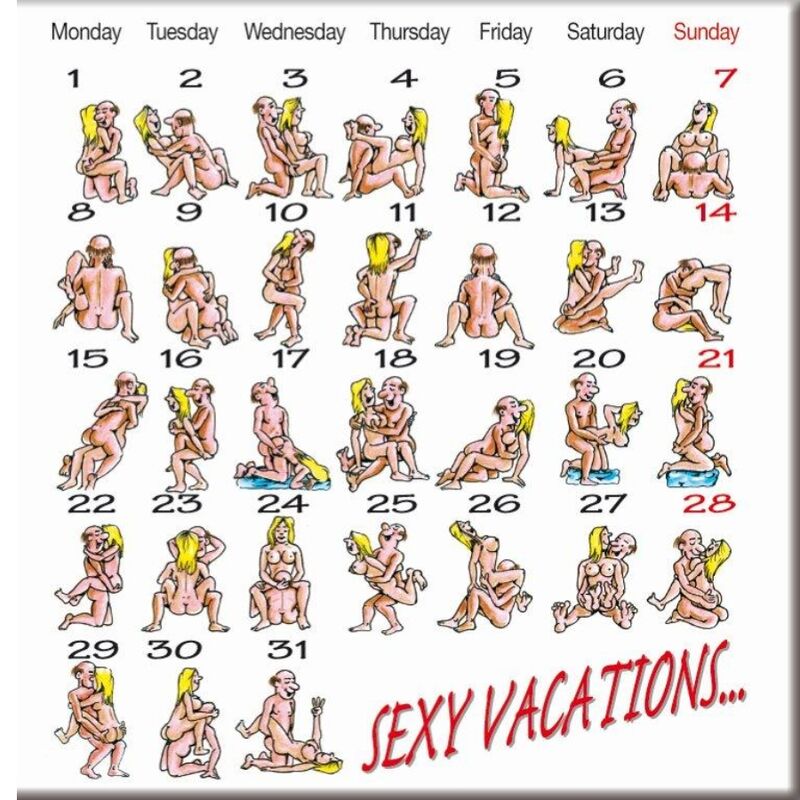 Diablo Picante Kamasutra Calendar Magnet