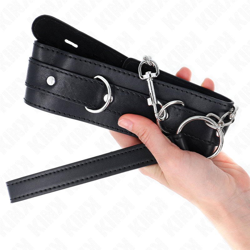 Collar KINK con Correa y Cinturón Negro 65 cm - Control y Sumisión