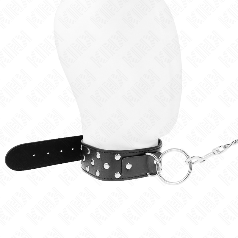 Kink Ring Rivet Strap Necklace - Collar Ajustable Negro 36-50 cm