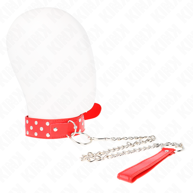 Kink Ring Rivet Strap Necklace - Collar Ajustable 65 cm Rojo