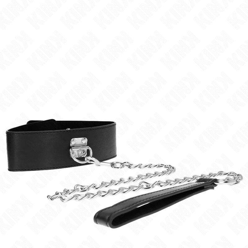 Collar KINK Basic Model con Correa 65 cm - Cuero y Metal