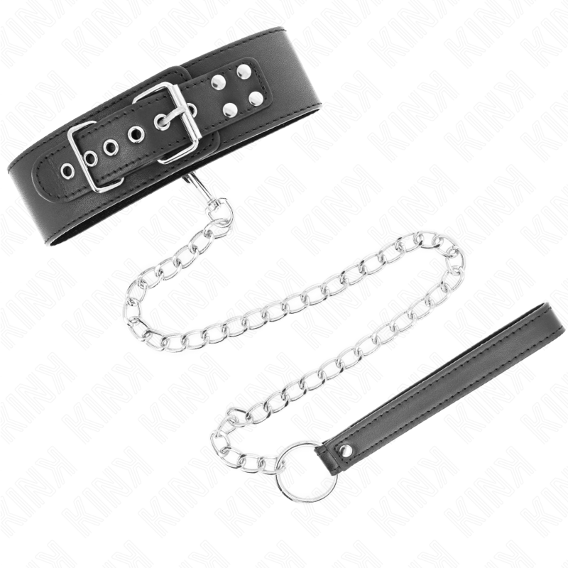 Collar KINK Basic Model con Correa 65 cm - Cuero y Metal