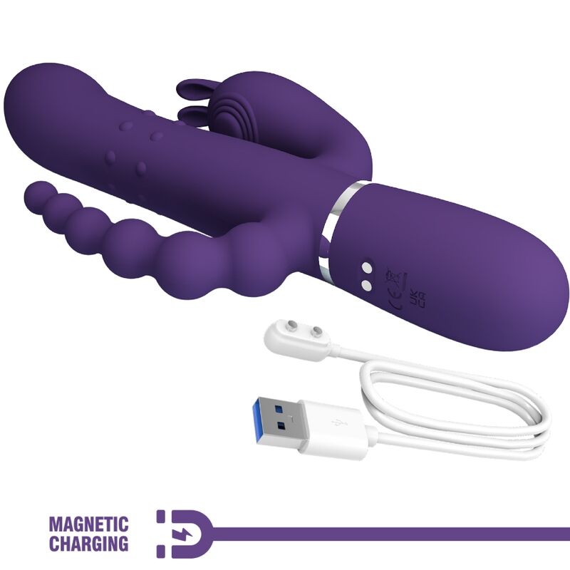 Pretty Love Cammy Triple Vibrator Multifunction 4 en 1 Púrpura