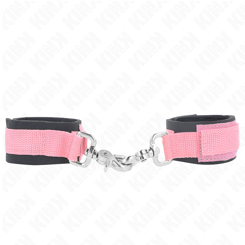 Esposas Ajustables KINK Neopreno Rosa - Bondage Versátil 22-34 cm