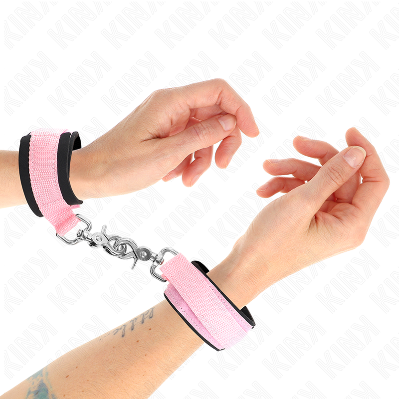 Esposas Ajustables KINK Neopreno Rosa - Bondage Versátil 22-34 cm