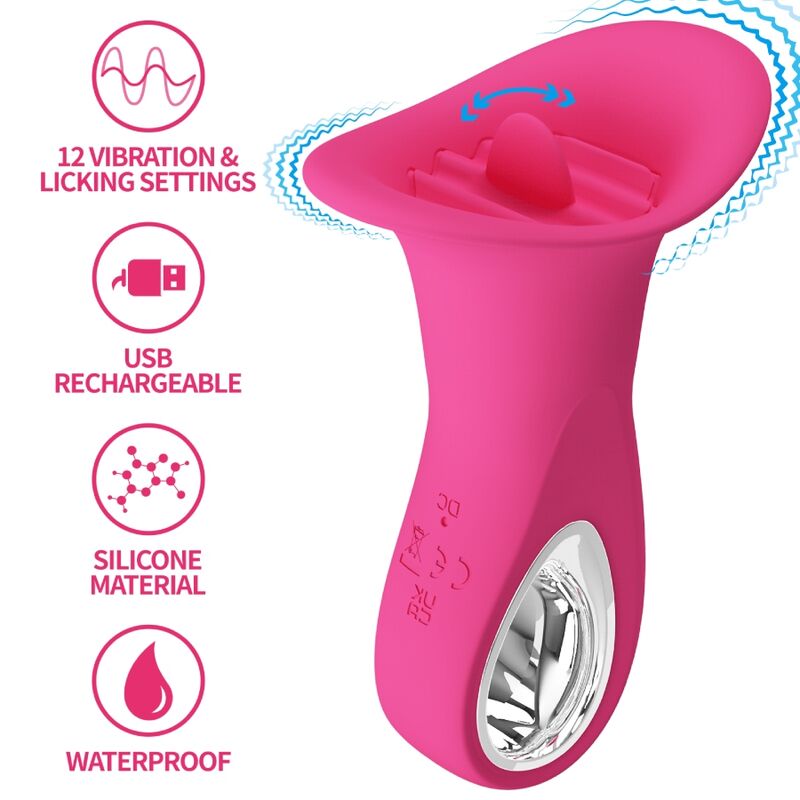Pretty Love Clyde - Vibrador Oral con Lengua Vibrante 12 Modos