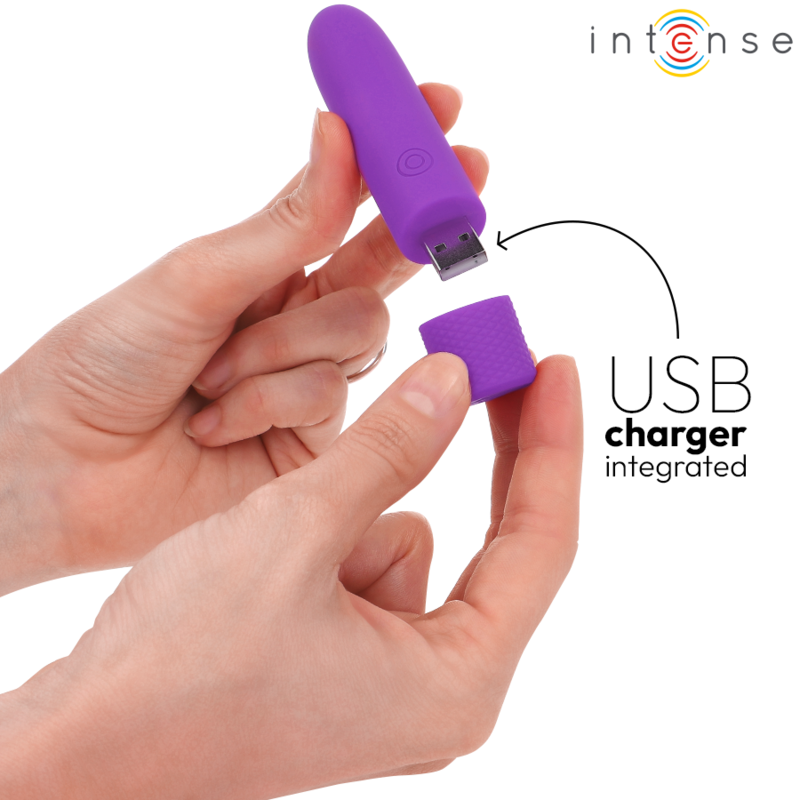 Intense Symone Vibrador Recargable USB 8 Vibraciones Púrpura