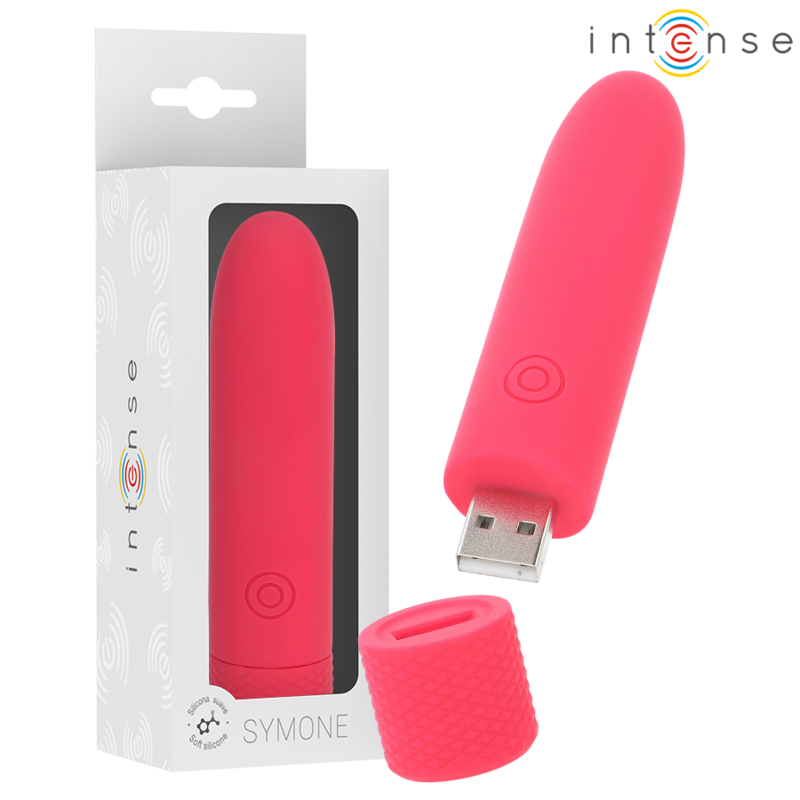 Intense Symone - Vibrador Recargable USB 8 Modos Rojo