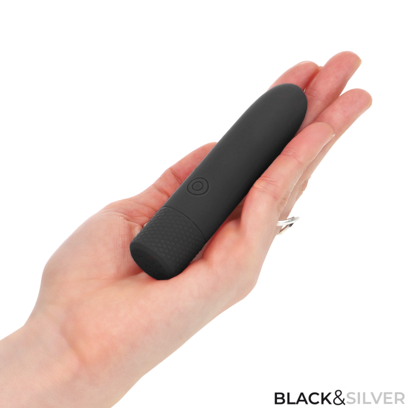 Black & Silver Geri - Vibrador Recargable USB 8 Modos