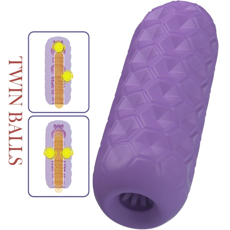 Pretty Love Twin Balls Male Masturbator Purple