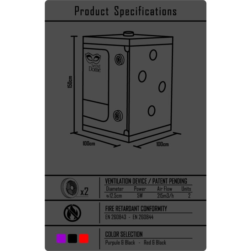 Secret Dome Scandale - Cabina BDSM Black & Red para Juegos de Rol