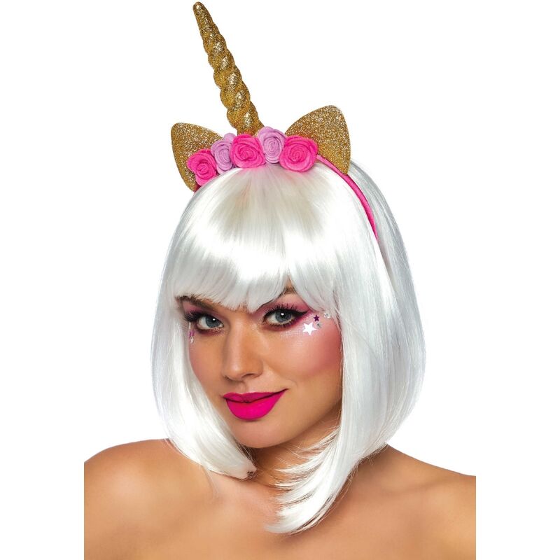Diadema Unicornio Flores Dorada Leg Avenue - Estilo Kawaii