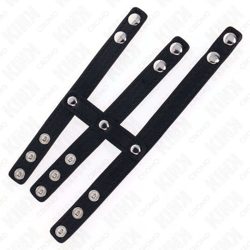 Kink Triple Leather Penis Ring - Cierre a Presión