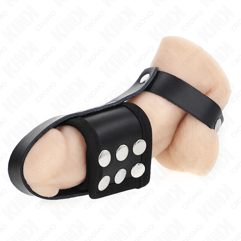 Anillo de Cuero con Divisor de Testículos Ajustable - Kink Ring Power