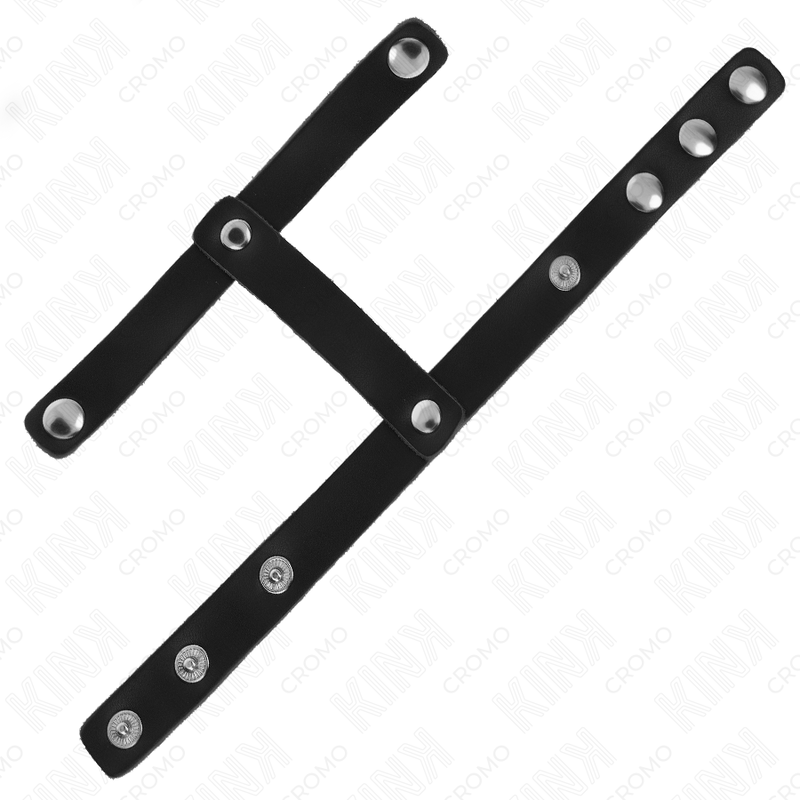 Anillo de Cuero Ajustable con Divisor de Testículos - Kink Ring Power