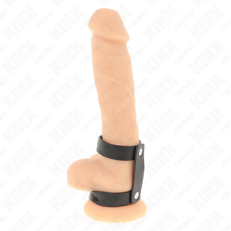 Anillo Doble de Cuero Ajustable Kink - Bondage Stamina