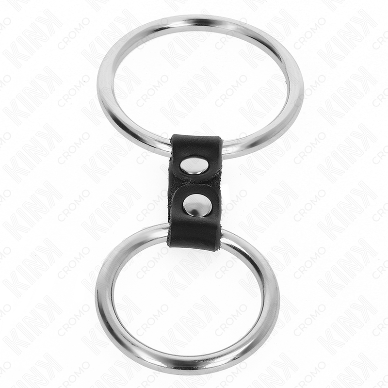 Anillo Doble Metal KINK con Correa de Cuero - Modelo 2