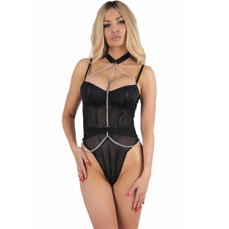 Livco Corsetti Rubika LC XG079 Body Negro con Gargantilla - Talla XL