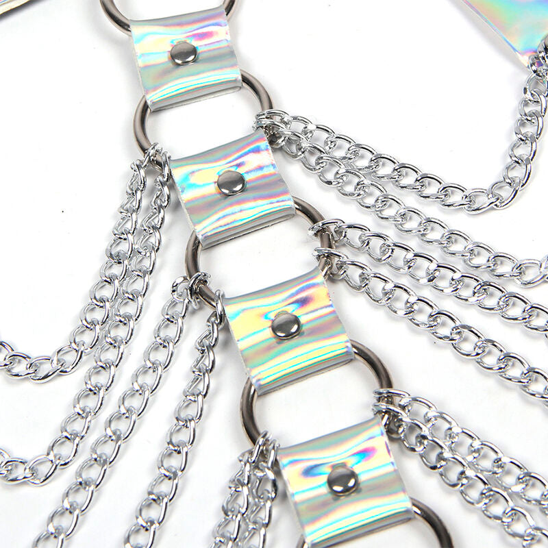Subblime Chest Harness with Rings and Chains - Arnés Plateado