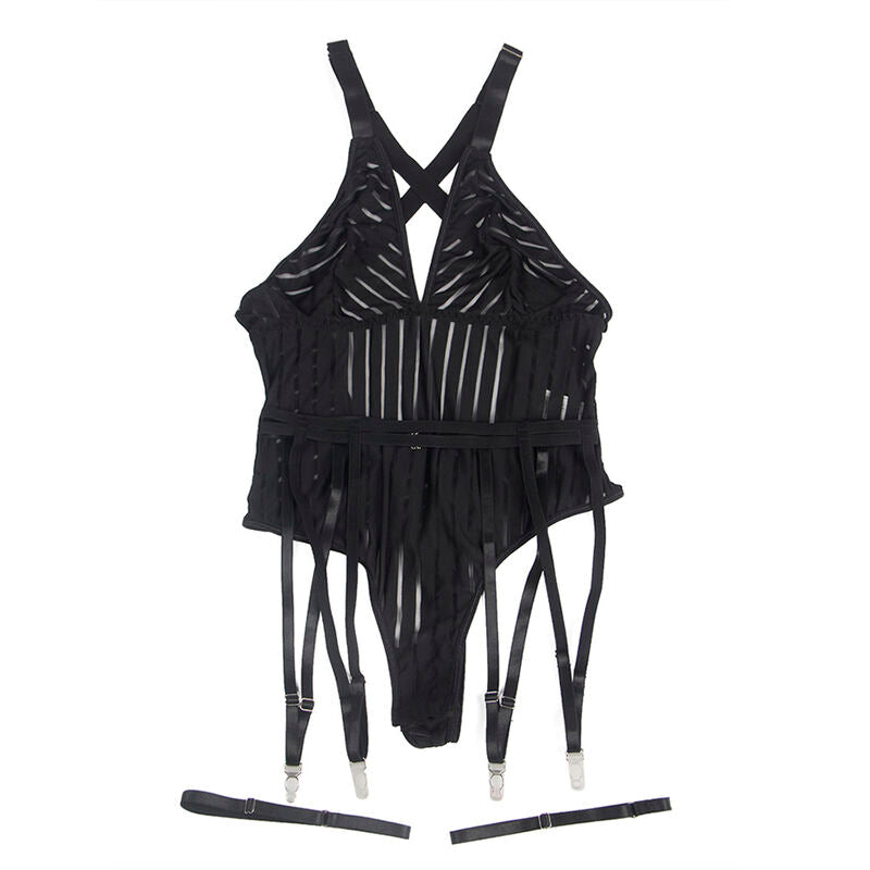 Body Subblime con Liguero Integrado Negro L/XL - Diseño Rejilla Elegante
