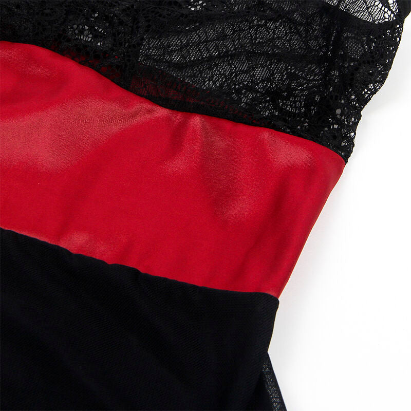 Subblime Vestido Bondage Encaje Negro L/XL - Diseño Atrevido con Mosquetones Metálicos