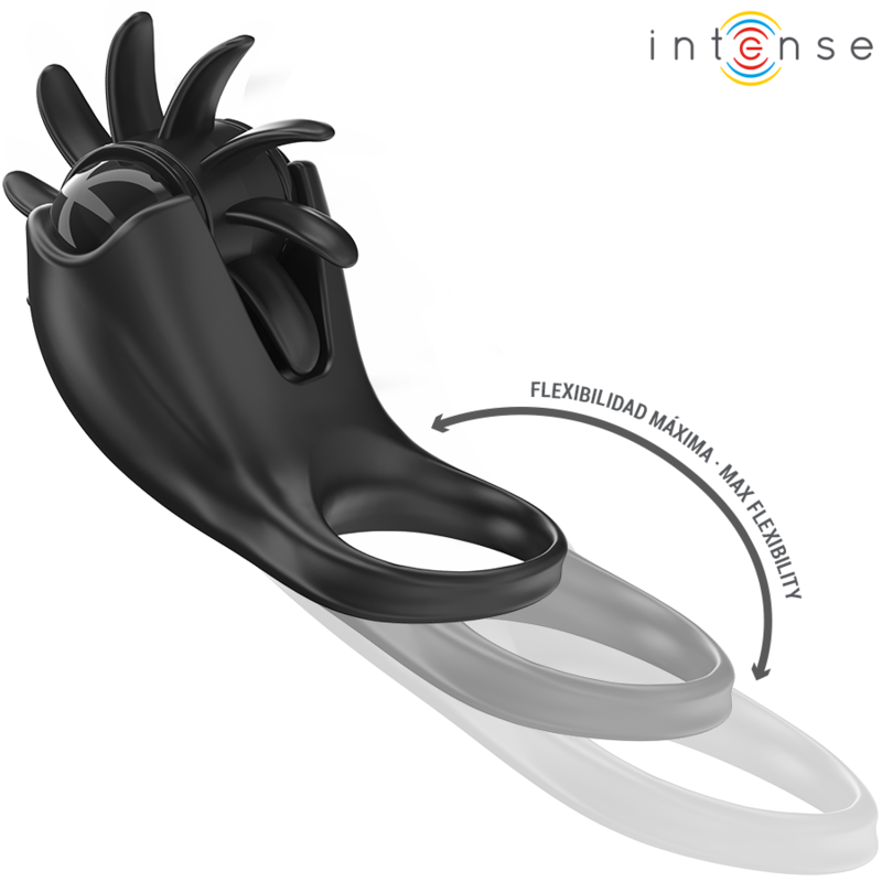 Anillo Vibrador Intense Mabel 10 Vibraciones con Estimulador de Clítoris Negro
