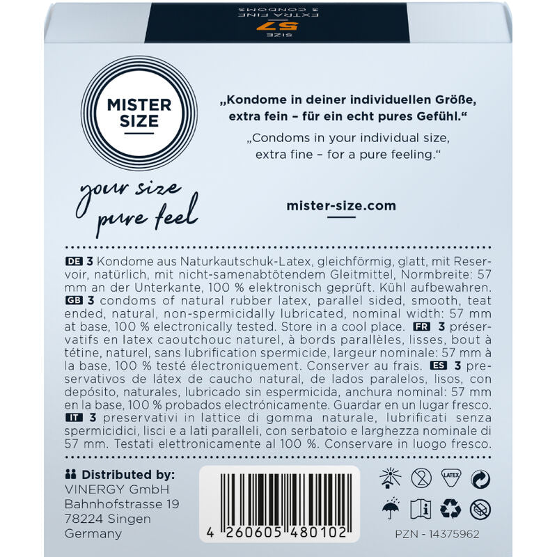 Mister Size Condom L 57mm - Pack 3 Unidades