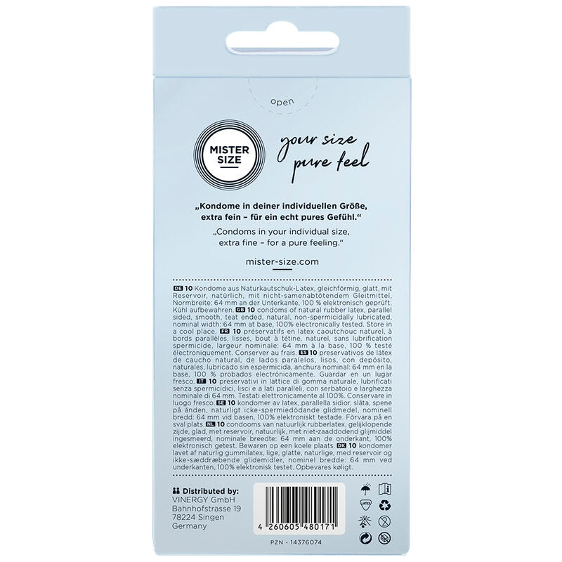 Mister Size Preservativos XXL 64 mm - Pack 10 Unidades