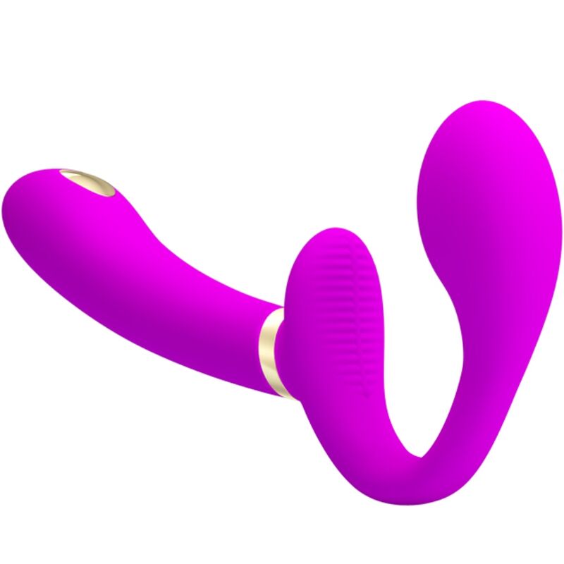 Pretty Love Thunderbird Double Strap-On Vibrator con Control Remoto Púrpura