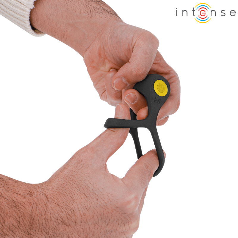 Intense Alex Vibrator Double Penis Ring 10 Vibraciones Negro