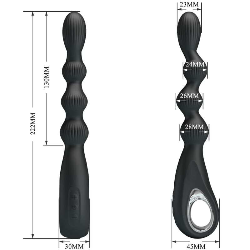 Pretty Love Federer Vibrador Anal 12 Vibraciones Negro