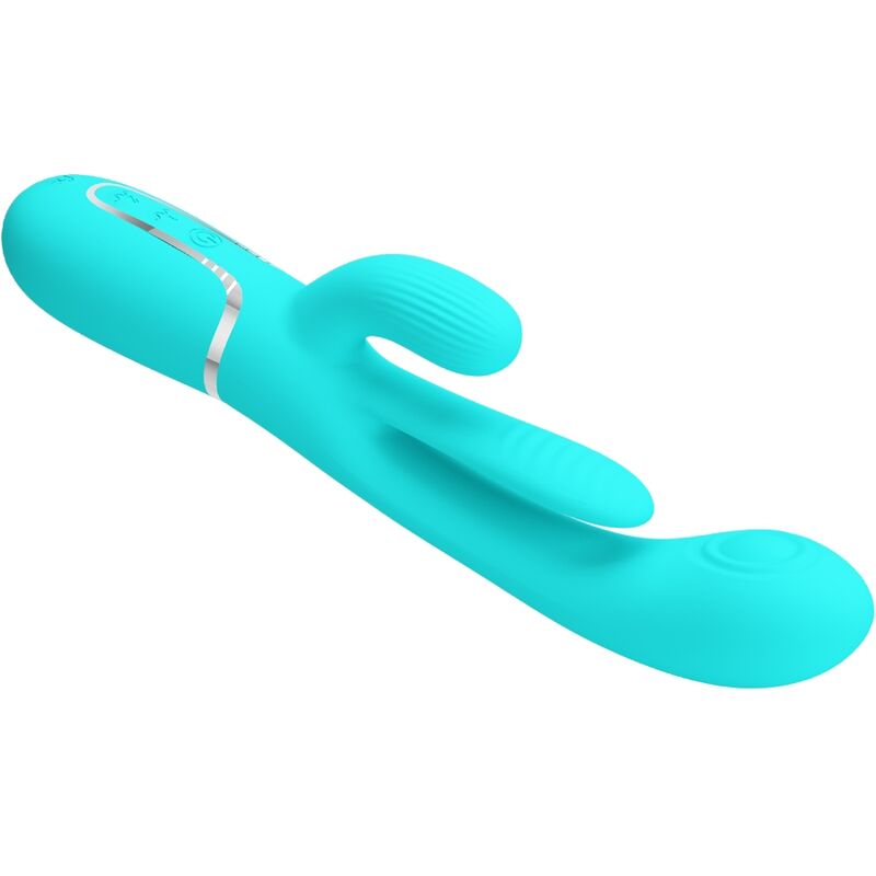 Pretty Love Shania Triple Rabbit Vibrador Multifunción 3 en 1 Azul
