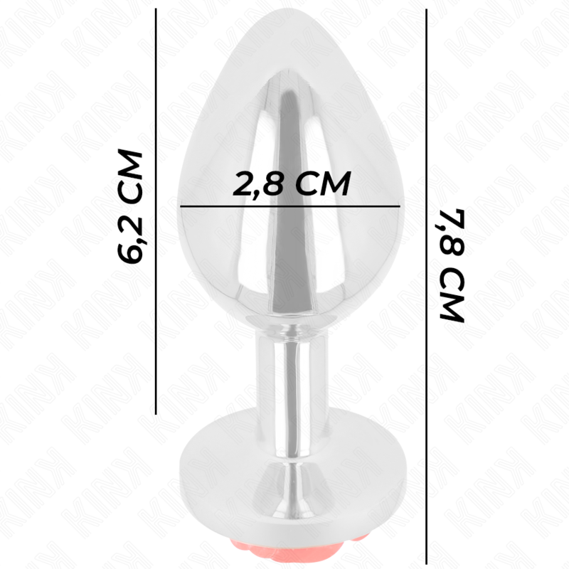 Plug Anal KINK Rose Red Tamaño S - Acero Inoxidable con Adorno de Rosa