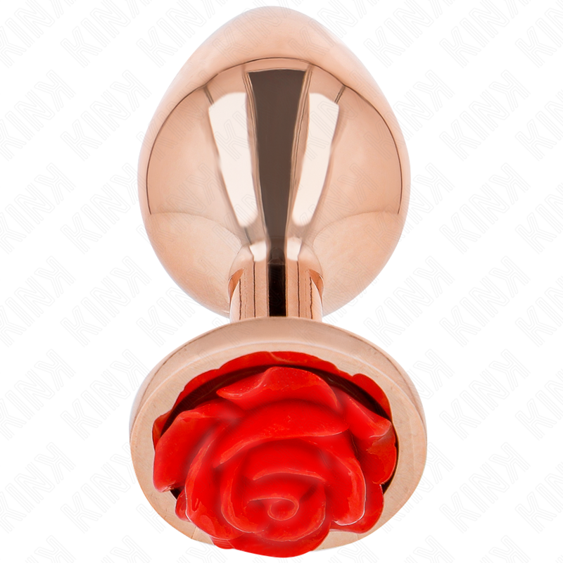 Kink Pink Gold Anal Plug M - Diseño Elegante con Rosa Roja